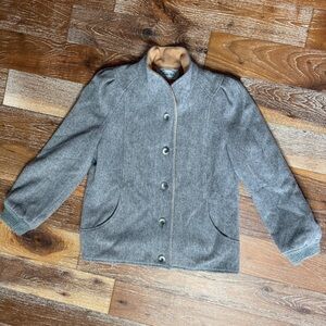 Vintage Gray Freddi-Gail Wool Peacoat / Bomber Jacket / Made in the U.S. / Sz M